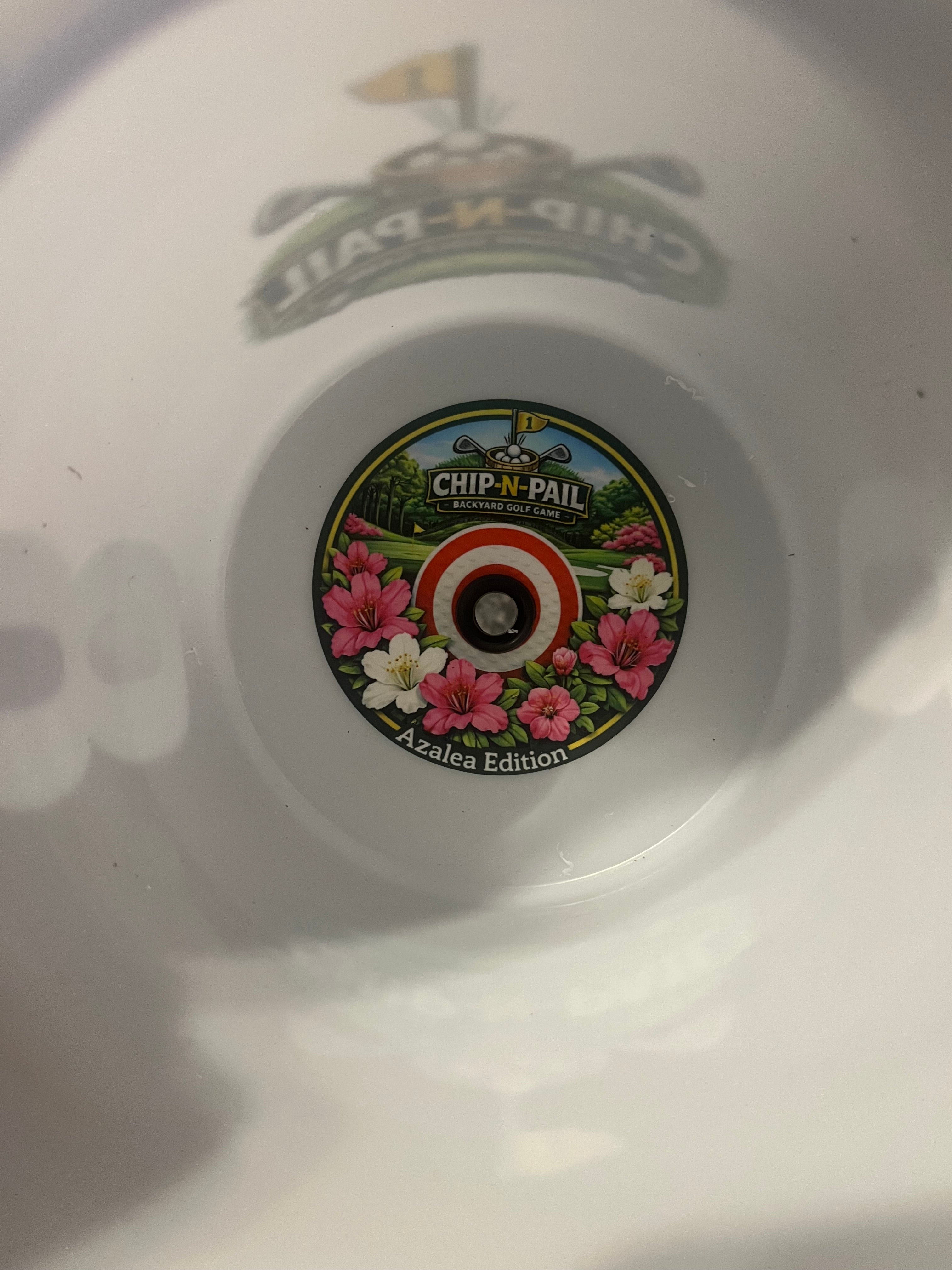 Backyard Golf Game - Chip-N-Pail WHITE (Full 9 Holes) AZALEA EDITION