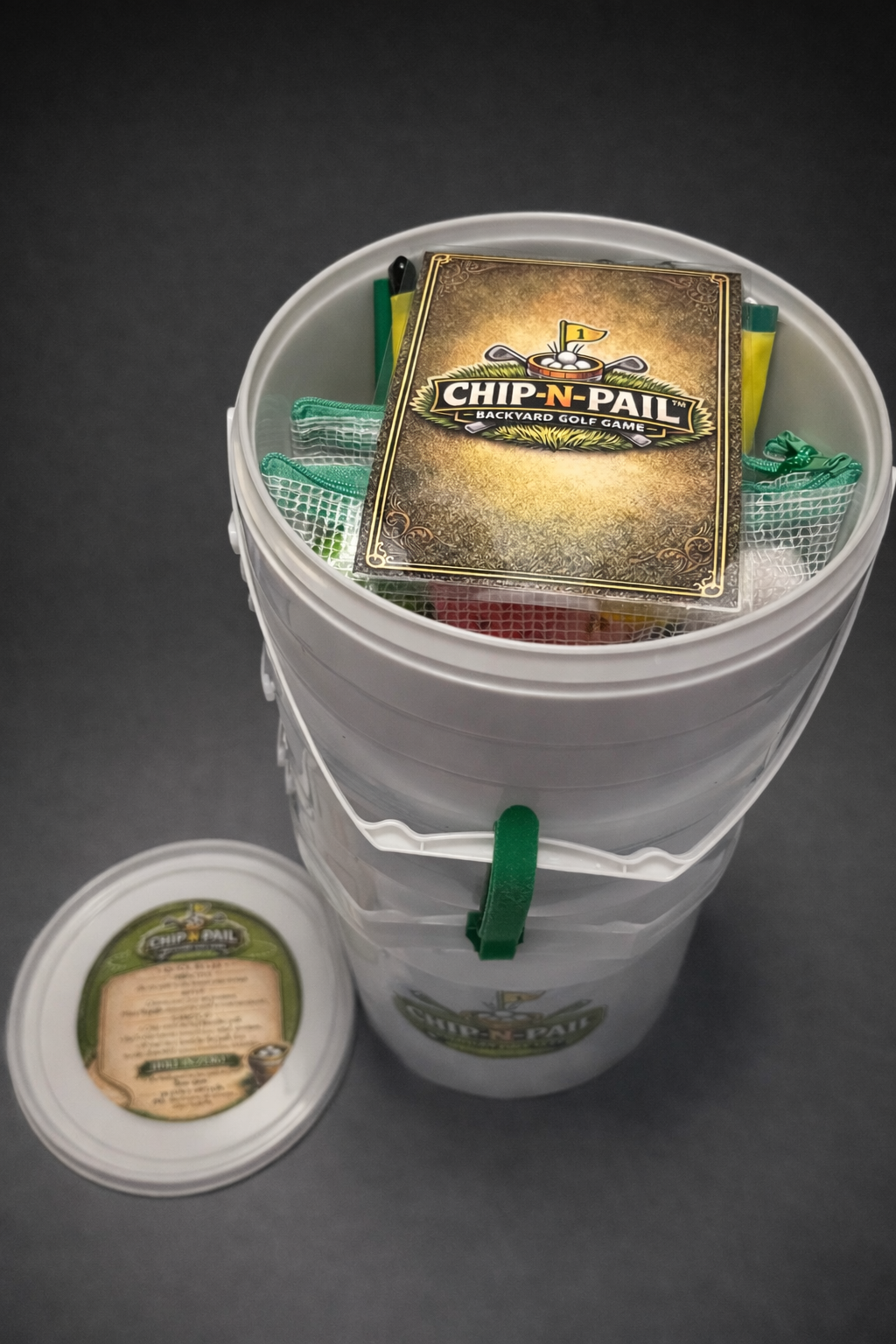 Backyard Golf Game - Chip-N-Pail WHITE (Full 9 Holes) AZALEA EDITION