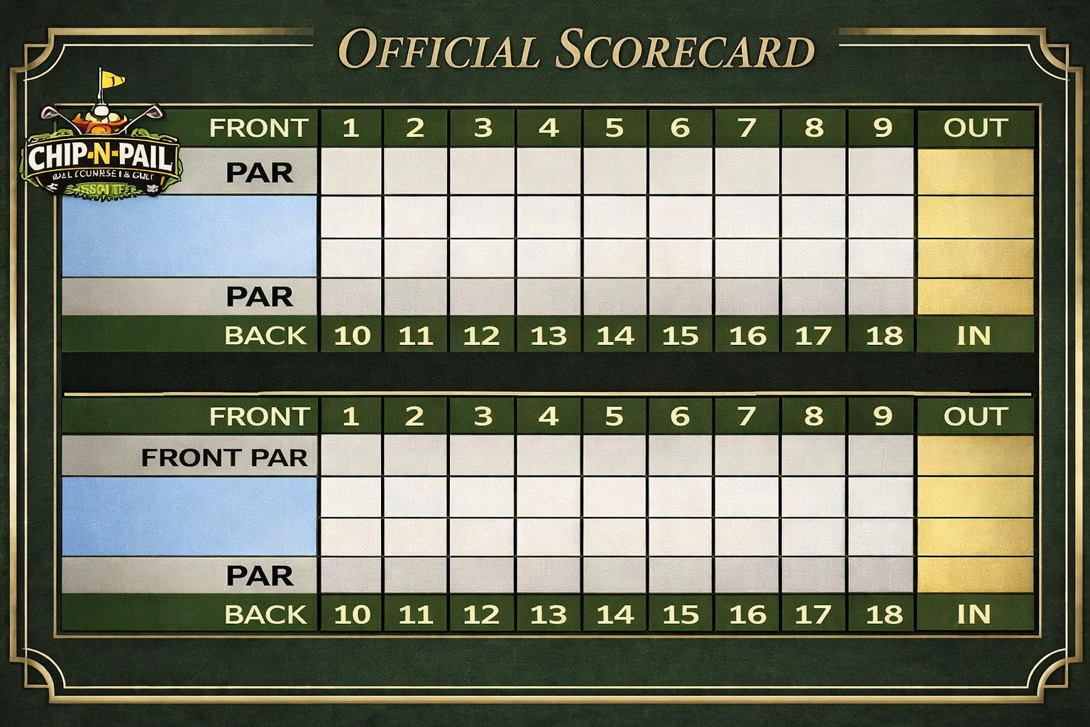 Backyard Golf Game - Chip-N-Pail CLEAR (Full 9 Holes)  AZALEA EDITION