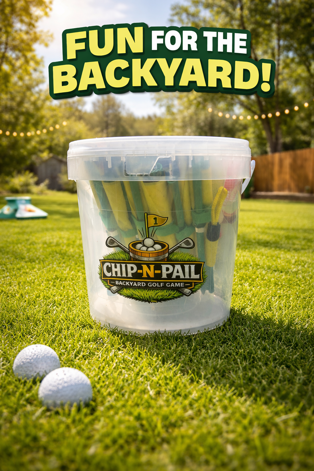 Backyard Golf Game - Chip-N-Pale CLEAR (Full 9 Holes) LAUNCH EDITION