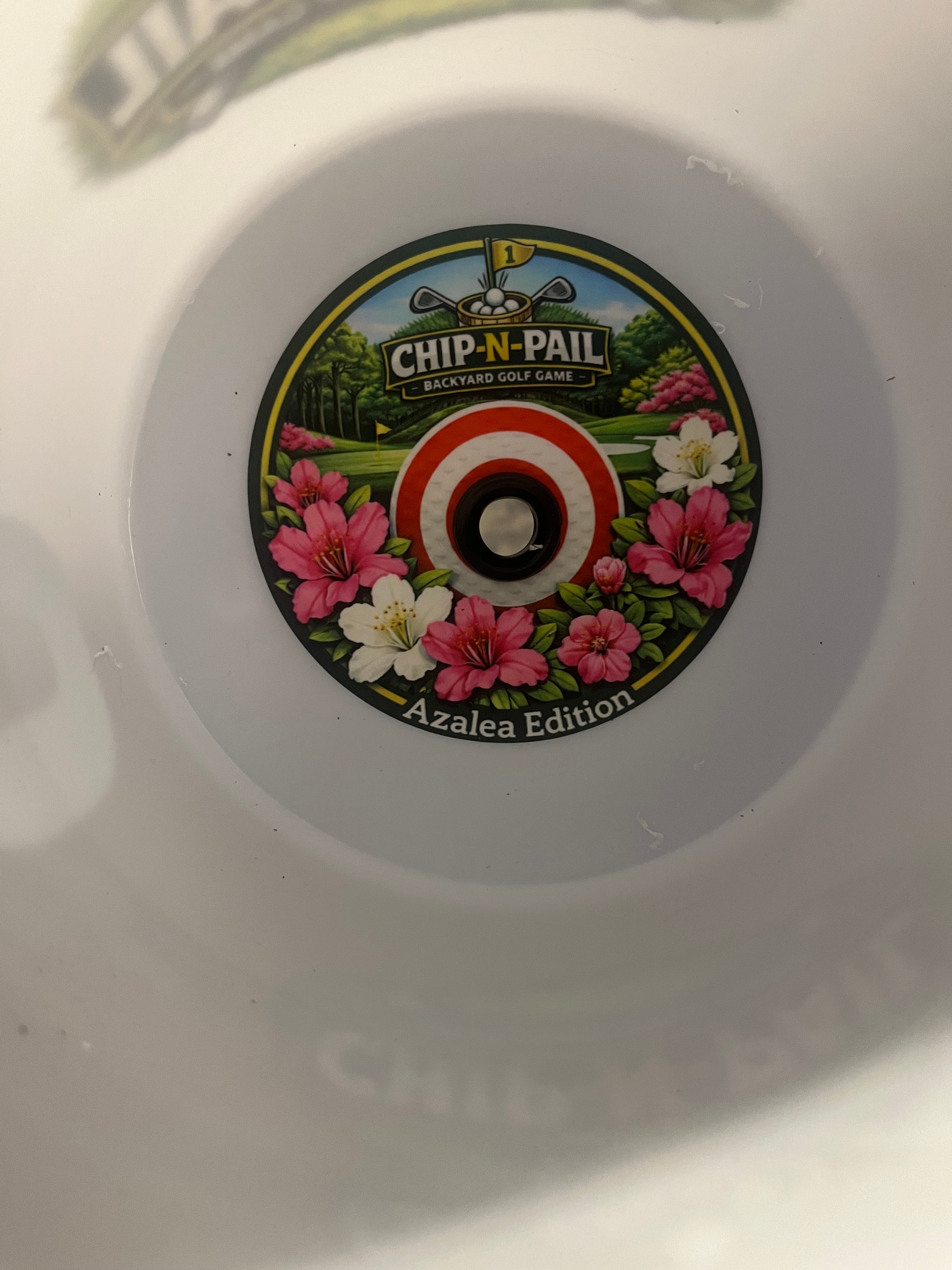 Backyard Golf Game - Chip-N-Pail WHITE (Full 9 Holes) AZALEA EDITION